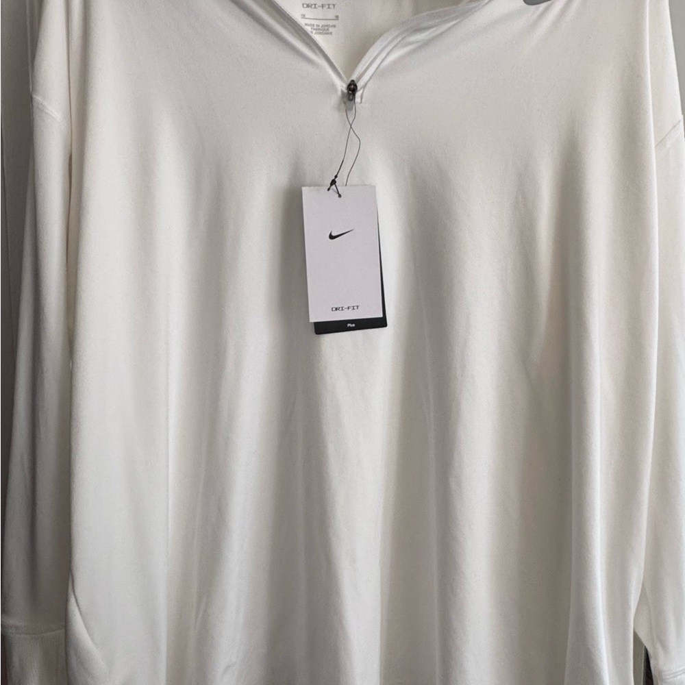 Nike White Quarter-Zip Dri-FIT Top